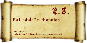Melichár Benedek névjegykártya
